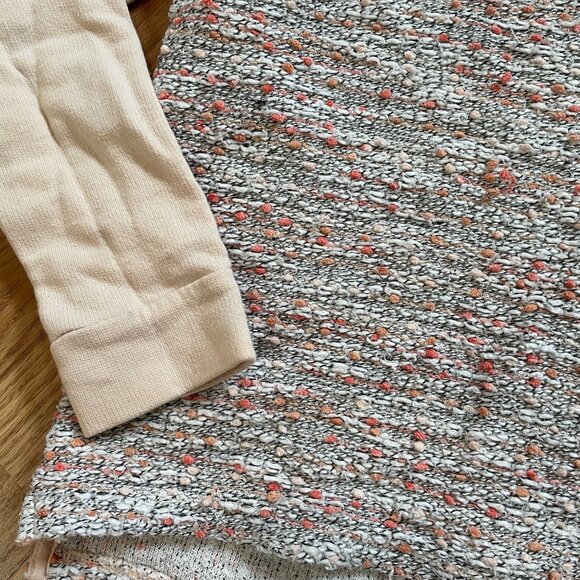 Lands End Kids Textured Knit Sweater Beige & pink Long Sleeve Size S - Picture 2 of 7